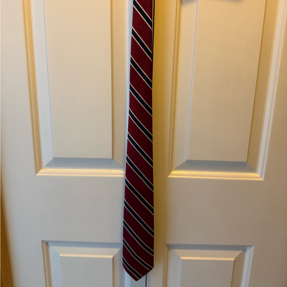London Fog Red Striped Tie
